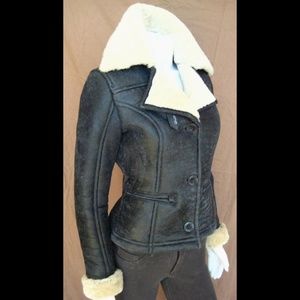 New UGG Alpine Distressed Leather Bomber